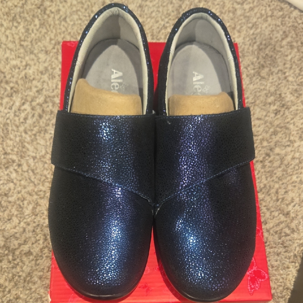 Alegria Sparkly Navy Kids Dress Shoes